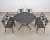 Kenneth Lynch Style Star and Dolphin Garden Table and Six Chairs