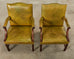 Pair of English Georgian Gainsborough Leather Library Armchairs