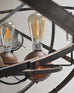 Orbital Atomic Age Iron and Copper Chandelier by Jefferson Mack