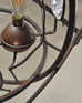 Orbital Atomic Age Iron and Copper Chandelier by Jefferson Mack