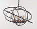 Orbital Atomic Age Iron and Copper Chandelier by Jefferson Mack