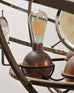 Orbital Atomic Age Iron and Copper Chandelier by Jefferson Mack