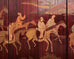 Chinese Export Eight Panel Coromandel Screen Horse Riding