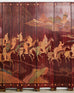 Chinese Export Eight Panel Coromandel Screen Horse Riding