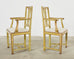 Set of Four Italian Venetian Painted Dining Armchairs