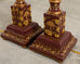 Pair of Lacquered Wood Chinoiserie Gilt Decorated Floor Lamps