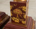 Pair of Lacquered Wood Chinoiserie Gilt Decorated Floor Lamps