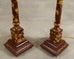 Pair of Lacquered Wood Chinoiserie Gilt Decorated Floor Lamps
