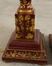 Pair of Lacquered Wood Chinoiserie Gilt Decorated Floor Lamps