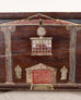 English Painted Pine Blanket Chest with Georgian Manor Façade