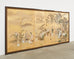 Pair of Japanese Edo Six Panel Screens Attributed Kano Toshun