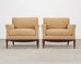 Pair of A. Rudin "No. 600.1" Hardwood Boucle Lounge Armchairs