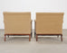 Pair of A. Rudin "No. 600.1" Hardwood Boucle Lounge Armchairs