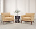 Pair of A. Rudin "No. 600.1" Hardwood Boucle Lounge Armchairs