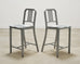 Pair of Emeco 'Navy' Bar Counter Stools in Brushed Aluminum