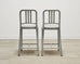 Pair of Emeco 'Navy' Bar Counter Stools in Brushed Aluminum