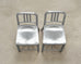 Pair of Emeco 'Navy' Bar Counter Stools in Brushed Aluminum
