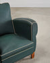 Pair of 20th Century French Art Deco Period Green Club Chairs