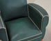 Pair of 20th Century French Art Deco Period Green Club Chairs