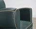 Pair of 20th Century French Art Deco Period Green Club Chairs