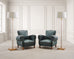 Pair of 20th Century French Art Deco Period Green Club Chairs