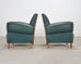 Pair of 20th Century French Art Deco Period Green Club Chairs