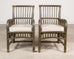 Pair Bielecky Brothers Organic Modern Rattan Dining Armchairs
