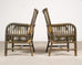 Pair Bielecky Brothers Organic Modern Rattan Dining Armchairs