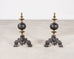 Pair of Dutch Baroque Style Iron Brass Andirons