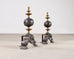 Pair of Dutch Baroque Style Iron Brass Andirons