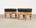 Pair of Empire Aesthetic Leather Giltwood Ottoman Footstools