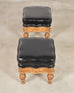 Pair of Empire Aesthetic Leather Giltwood Ottoman Footstools