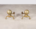 Pair of English Regency Style Brass Cannonball Andirons