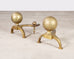Pair of English Regency Style Brass Cannonball Andirons