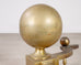 Pair of English Regency Style Brass Cannonball Andirons