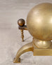 Pair of English Regency Style Brass Cannonball Andirons