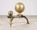 Pair of English Regency Style Brass Cannonball Andirons