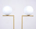 Pair of Michael Anastassiades for Flos Brass Globe IC Floor Lamps