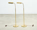 Pair of Mid-Century Brass Adjustable Pharmacy Floor Lamps