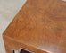 Pair of Bernhardt Soho Luxe Burlwood Steel Cube Drink Tables