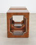 Pair of Bernhardt Soho Luxe Burlwood Steel Cube Drink Tables