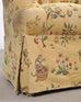 Pair of Tufted Lounge Chairs + Ottoman in Butter Print Fabric
