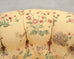 Pair of Tufted Lounge Chairs + Ottoman in Butter Print Fabric