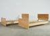 Pair of Twin Scandanivian Modern Style Cerused Oak Beds