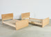 Pair of Twin Scandanivian Modern Style Cerused Oak Beds