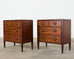 Pair of Country Italian Style Mahogany Commodes or Chests