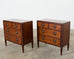 Pair of Country Italian Style Mahogany Commodes or Chests