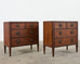 Pair of Country Italian Style Mahogany Commodes or Chests