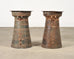 Pair of Southeast Asian Bronze Rain Drum Drinks Tables