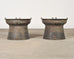 Pair of Southeast Asian Bronze Rain Drums or Drinks Tables